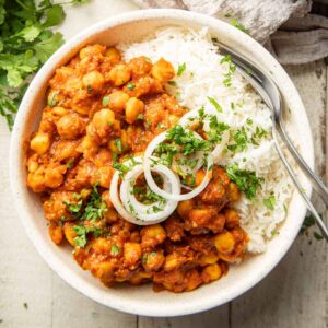 CHANNA MASALA (VEGAN) on BASMATI RICE