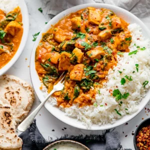 CHCIKEN CURRY (Med) ON BASMATI RICE